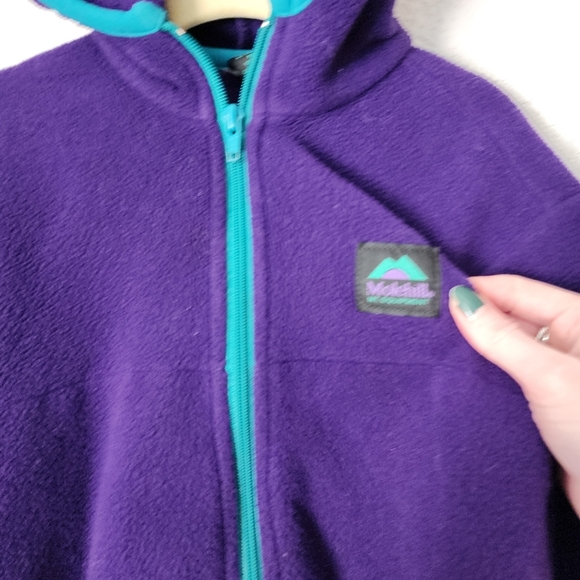 MOLEHILL x VINTAGE toddler kids fleece full zip jacket green‎ teal purple - Picture 5 of 6